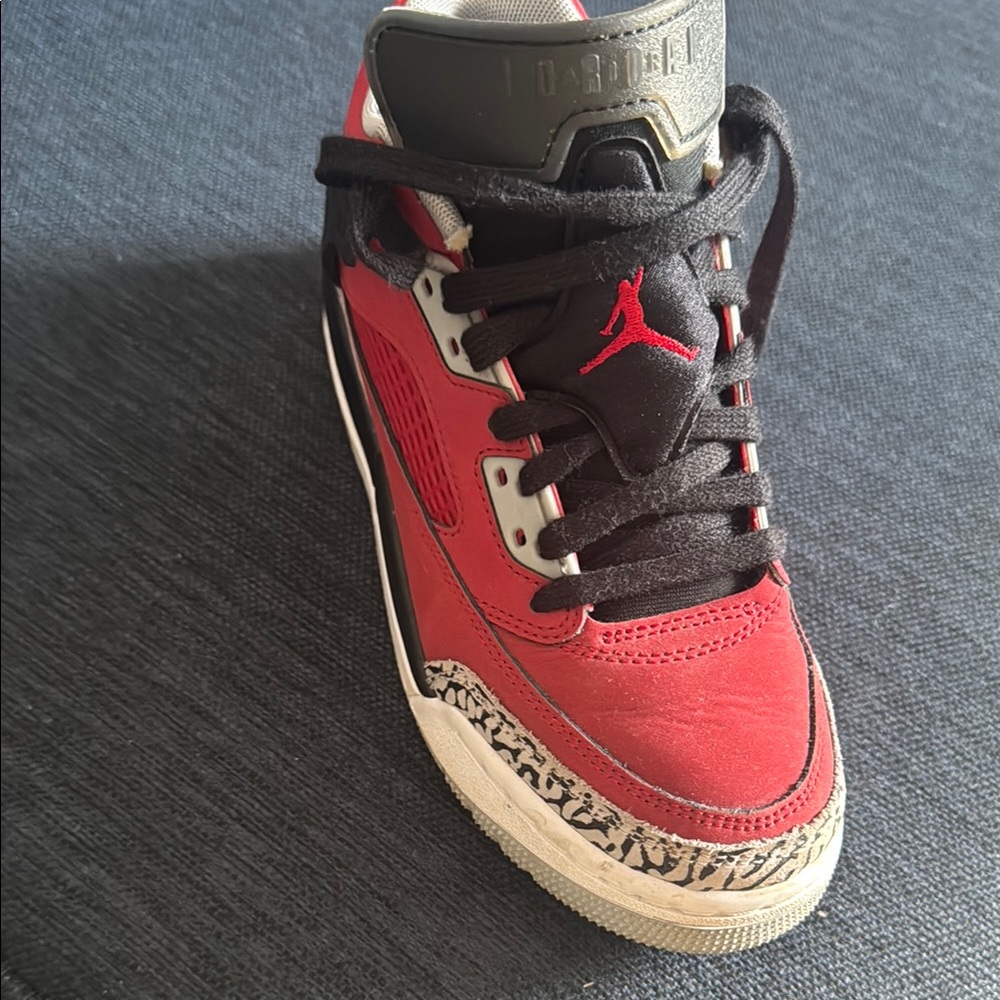 Red and Black Air Jordan Sneakers kids
